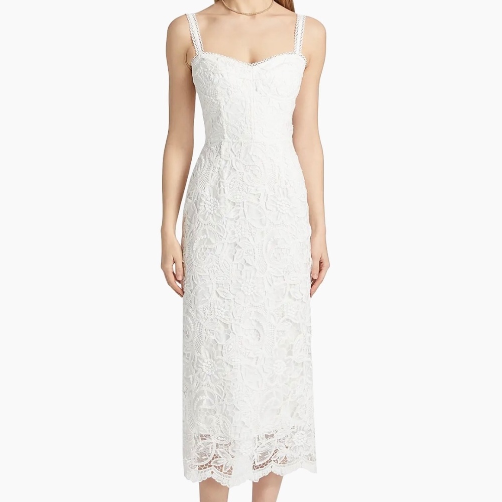 Sabina Musáyev Sienna Embroidered Lace Midi-Dress